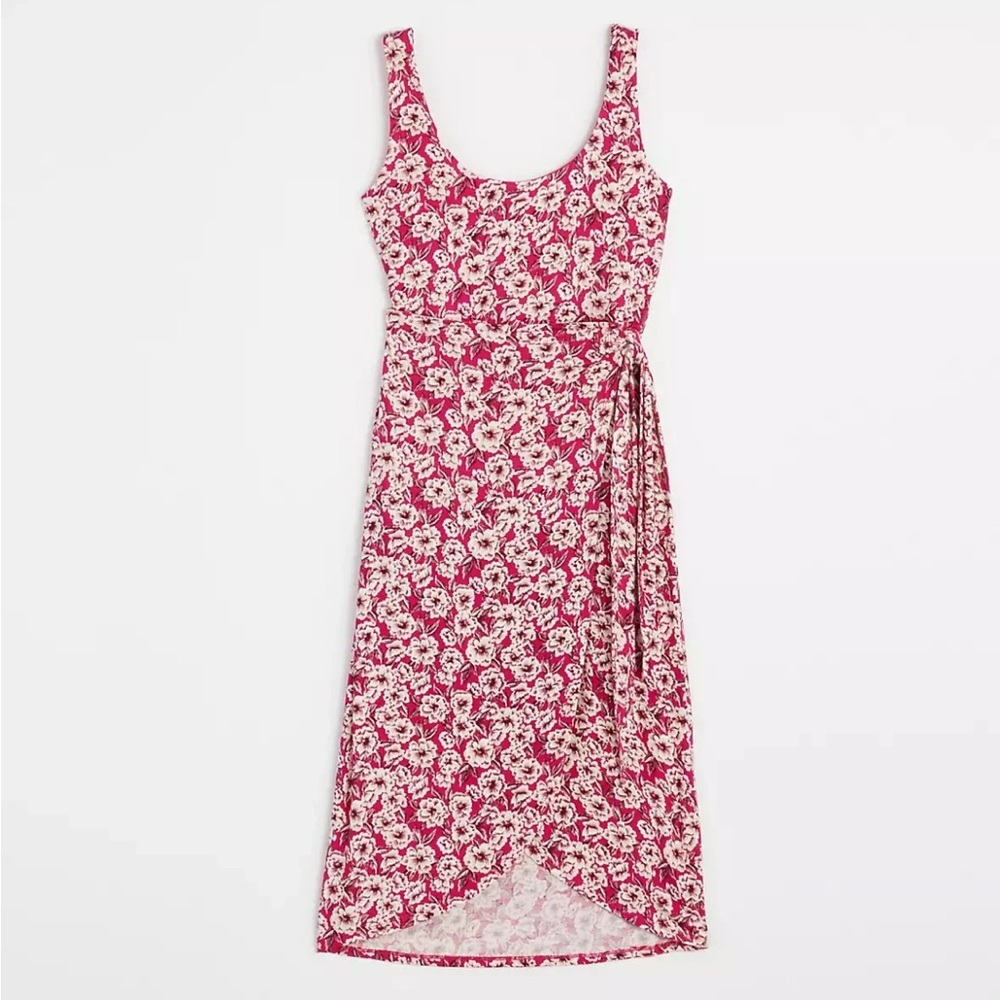 LOFT Beach Floral Wrap Midi Dress Online Exclusive Size XXS NEW